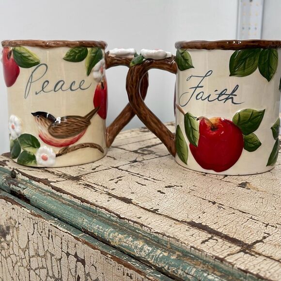 Cracker Barrel Peace and Faith mugs - Picture 3 of 13